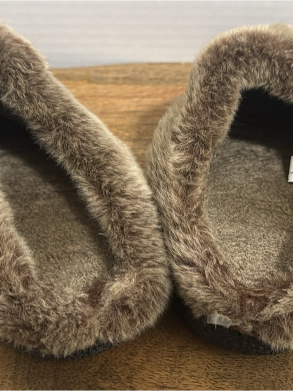 isotoner Brown Faux-Fur Trim Suede Slip-On Slippers - Picture 3 of 8